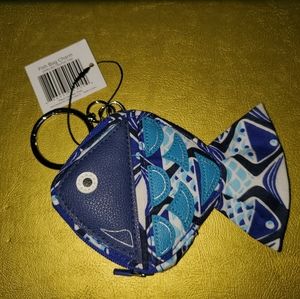 NEW Vera Bradley Go Fish Coin Bag Charm